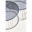 Комплект HALMAR MERCURY (2 стола журнальных) дымчатый/хром, 80/45 и 60/38